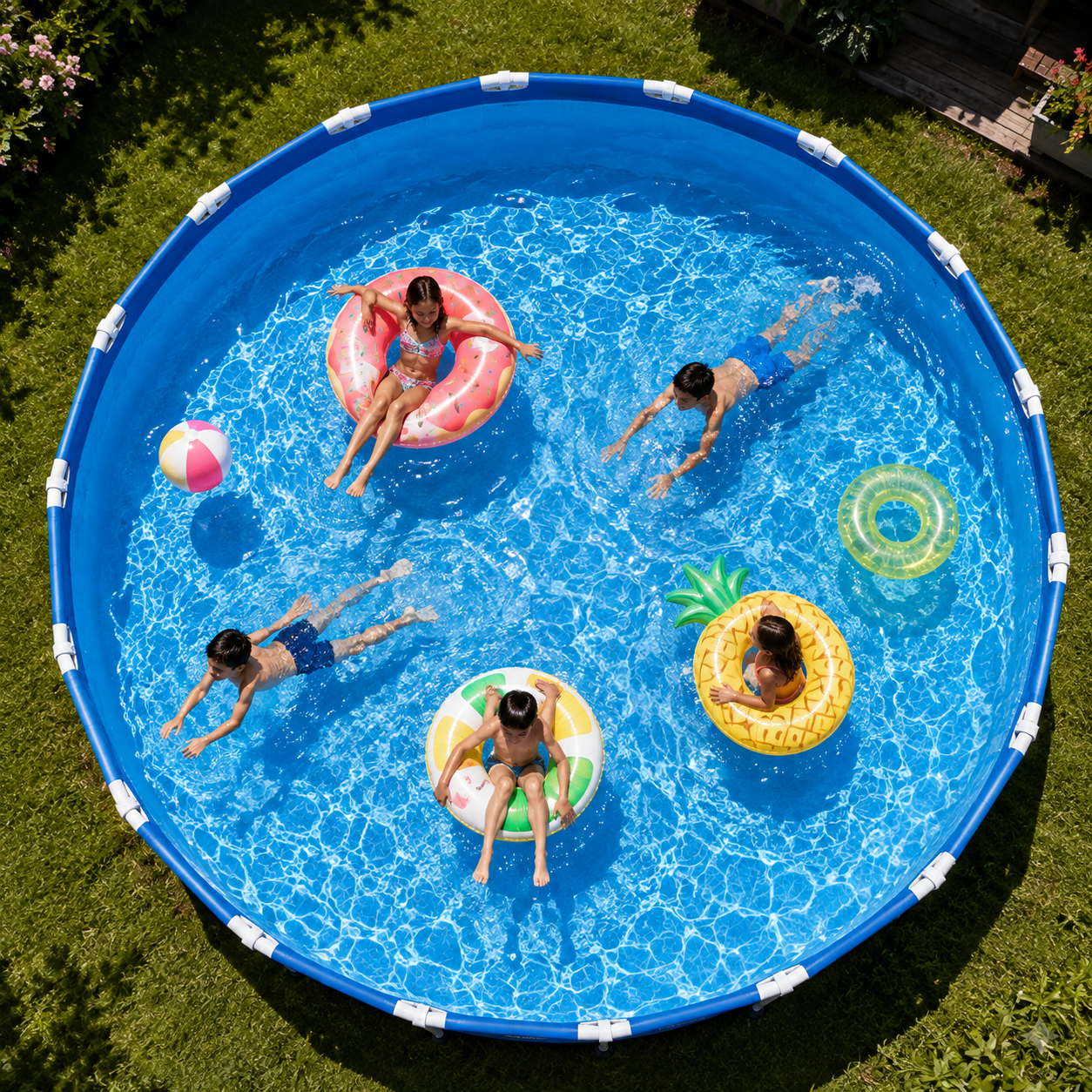 Keychron Ergodoxs 14ft Adventure Round Metal Frame Above-Ground Pool with FiltraBoost 800S Pump