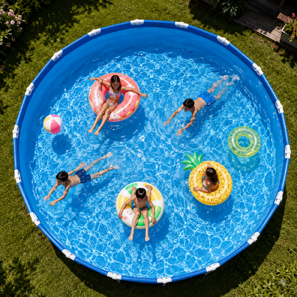 Keychron Ergodoxs 14ft Adventure Round Metal Frame Above-Ground Pool with FiltraBoost 800S Pump